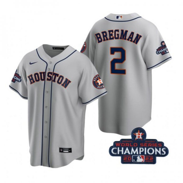 Astros 2 Alex Bregman Gray 2022 World Series Champions Cool Base Jersey Astros 2 Alex Bregman Gray 2022 World Series Champions Cool Base Jersey