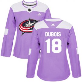 Adidas Columbus Blue Jackets #18 Pierre-Luc Dubois Purple Authentic Fights Cancer Womens Stitched NHL Jersey