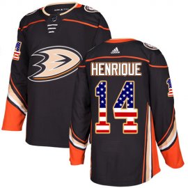 Adidas Anaheim Ducks #14 Adam Henrique Black Home Authentic USA Flag Stitched NHL Jersey