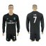 Real Madrid #7 Raul Away Long Sleeves Soccer Club Jersey