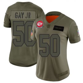 Nike Kansas City Chiefs #50 Willie Gay Jr. Camo Womens Stitched NFL Limited 2019 Salute To Service Jersey