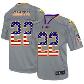 Nike Minnesota Vikings #22 Harrison Smith Grey Mens Stitched NFL Elite USA Flag Fashion Jersey