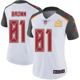 Nike Tampa Bay Buccaneers #81 Antonio Brown White Womens Super Bowl LV Champions Patch Stitched NFL Vapor Untouchable Limited Jersey