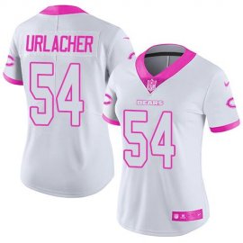 Nike Chicago Bears #54 Brian Urlacher White/Pink Womens Stitched NFL Limited Rush Fashion Jersey