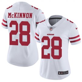 Nike San Francisco 49ers #28 Jerick McKinnon White Womens Stitched NFL Vapor Untouchable Limited Jersey