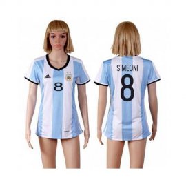 Womens Argentina #8 Simeoni Home Soccer Country Jersey