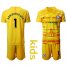 Chelsea #1 Arrizabalaga Yellow Goalkeeper Kid Soccer Club Jersey