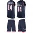 Nike New England Patriots #14 Mohamed Sanu Sr Navy Blue Team Color Mens Stitched NFL Limited Tank Top Suit Jersey