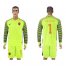 Roma #1 Szczesny Shiny Green Goalkeeper Long Sleeves Soccer Club Jersey