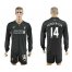 Liverpool #14 Henderson Away Long Sleeves Soccer Club Jersey
