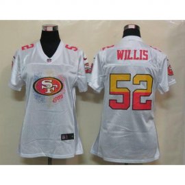 Nike San Francisco 49ers #52 Patrick Willis White Womens Fem Fan NFL Game Jersey