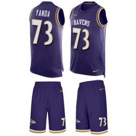 Nike Baltimore Ravens #73 Marshal Yanda Purple Team Color Mens Stitched NFL Limited Tank Top Suit Jersey