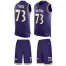 Nike Baltimore Ravens #73 Marshal Yanda Purple Team Color Mens Stitched NFL Limited Tank Top Suit Jersey