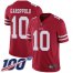 Nike San Francisco 49ers #10 Jimmy Garoppolo Red Team Color Mens Stitched NFL 100th Season Vapor Limited Jersey