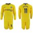 Chelsea #11 Drogba Away Long Sleeves Soccer Club Jersey