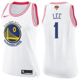 Nike Golden State Warriors #1 Damion Lee White/Pink Womens 2022 NBA Finals Swingman Fashion Jersey Womens