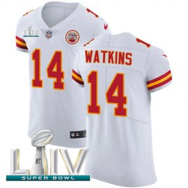 Nike Kansas City Chiefs #14 Sammy Watkins White Super Bowl LIV 2020 Mens Stitched NFL New Elite Jersey