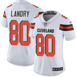 Nike Cleveland Browns #80 Jarvis Landry White Womens Stitched NFL Vapor Untouchable Limited Jersey