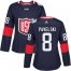 Team USA #8 Joe Pavelski Navy Blue 2016 World Cup Womens Stitched NHL Jersey
