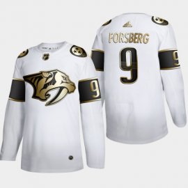 Nashville Predators #9 Filip Forsberg Mens Adidas White Golden Edition Limited Stitched NHL Jersey