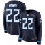 Nike Tennessee Titans #22 Derrick Henry Navy Blue Team Color Womens Stitched NFL Limited Therma Long Sleeve Jersey