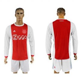 Ajax Blank Home Long Sleeves Soccer Club Jersey
