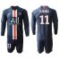 Paris Saint-Germain #11 Di Maria Home Long Sleeves Soccer Club Jersey