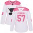 Adidas St. Louis Blues #57 David Perron White/Pink Authentic Fashion Womens Stitched NHL Jersey