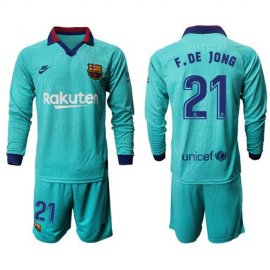 Barcelona #21 F.De Jong Third Long Sleeves Soccer Club Jersey