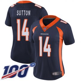 Nike Denver Broncos #14 Courtland Sutton Navy Blue Alternate Womens Stitched NFL 100th Season Vapor Limited Jersey
