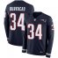 Nike New England Patriots #34 Rex Burkhead Navy Blue Team Color Mens Stitched NFL Limited Therma Long Sleeve Jersey