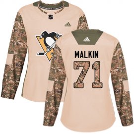 Adidas Pittsburgh Penguins #71 Evgeni Malkin Camo Authentic 2017 Veterans Day Womens Stitched NHL Jersey