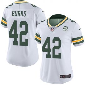 Nike Green Bay Packers #42 Oren Burks White Womens 100th Season Stitched NFL Vapor Untouchable Limited Jersey