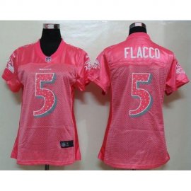 Nike Baltimore Ravens #5 Joe Flacco Pink Sweetheart Womens NFL Game Jersey