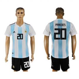 Argentina #20 Paredes Home Soccer Country Jersey