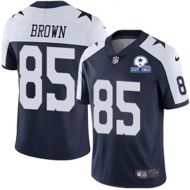 Nike Dallas Cowboys #85 Noah Brown Navy Blue Thanksgiving Mens Stitched With Established In 1960 Patch NFL Vapor Untouchable Limited Throwback Jersey