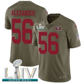 Nike San Francisco 49ers #56 Kwon Alexander Olive Super Bowl LIV 2020 Mens Stitched NFL Limited 2017 Salute To Service Jersey