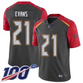 Nike Tampa Bay Buccaneers #21 Justin Evans Gray Mens Stitched NFL Limited Inverted Legend 100th Season Jersey