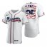 Atlanta Braves #25 Tyler Flowers Mens Nike White Fluttering USA Flag Limited Edition Authentic MLB Jersey