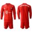 Bayern Munchen Blank Home Long Sleeves Soccer Club Jersey