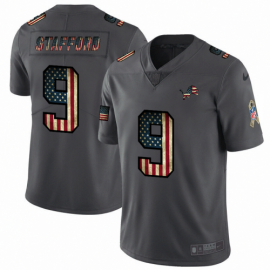 Nike Detroit Lions #9 Matthew Stafford 2018 Salute To Service Retro USA Flag Limited NFL Jersey