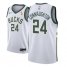 Nike Milwaukee Bucks #24 Pat Connaughton Womens 2021 NBA Finals Champions Swingman Association Edition Jersey White Womens