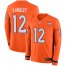 Mens Denver Broncos #12 Brendan Langley Orange Team Color Mens Stitched NFL Limited Therma Long Sleeve Jersey