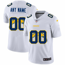 Los Angeles Chargers Custom White Mens Nike Team Logo Dual Overlap Limited NFL Jersey