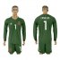 Spain #1 Casillas Army Green Long Sleeves Goalkeeper Soccer Country Jersey