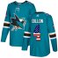 Adidas San Jose Sharks #4 Brenden Dillon Teal Home Authentic USA Flag Stitched NHL Jersey