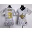 Nike New Orleans Saints #9 Drew Brees Zebra Womens Stitched NFL Elite Jersey