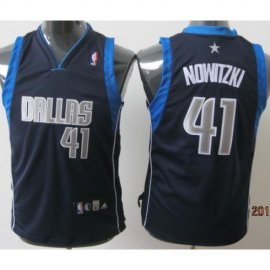 Kids Dallas Mavericks 41 Nowitzki Dark Blue Jersey Cheap
