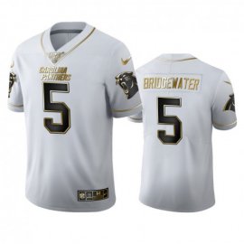 Carolina Carolina Panthers #5 Teddy Bridgewater Mens Nike White Golden Edition Vapor Limited NFL 100 Jersey