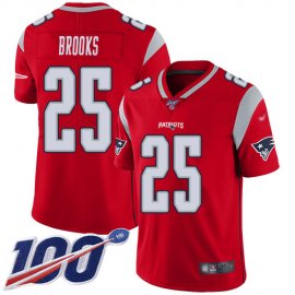 Nike New England Patriots #25 Terrence Brooks Red Mens Stitched NFL Limited Inverted Legend 100th Season Jersey